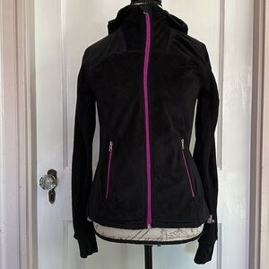 FREE COUNTRY Black/Magenta Faux Fur Zip Front Jacket